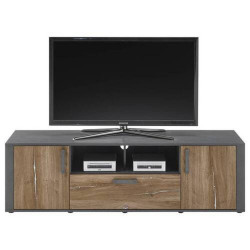 MID.YOU NÍZKÁ KOMODA, šedá, barva starého dubu, 166/49/42 cm