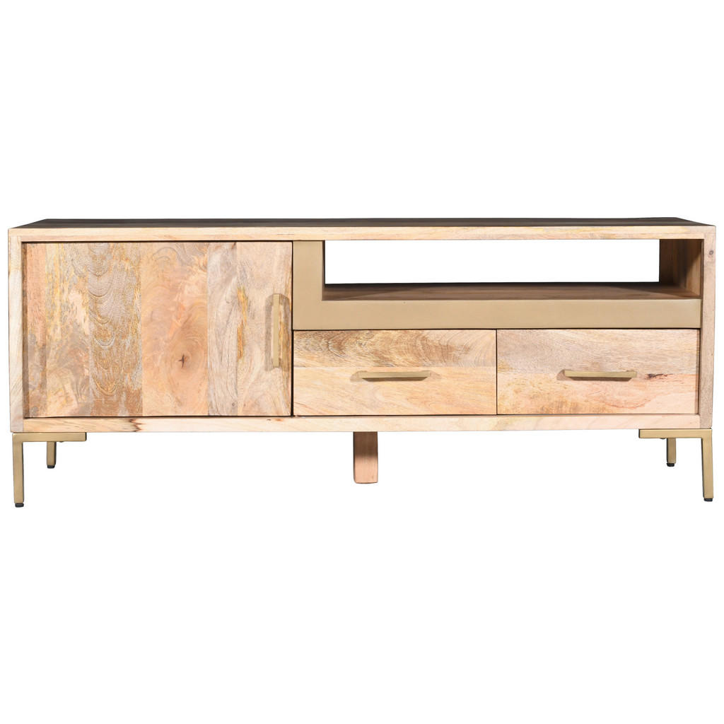 MID.YOU NÍZKÁ KOMODA, mangové dřevo, přírodní barvy, 145/57/40 cm