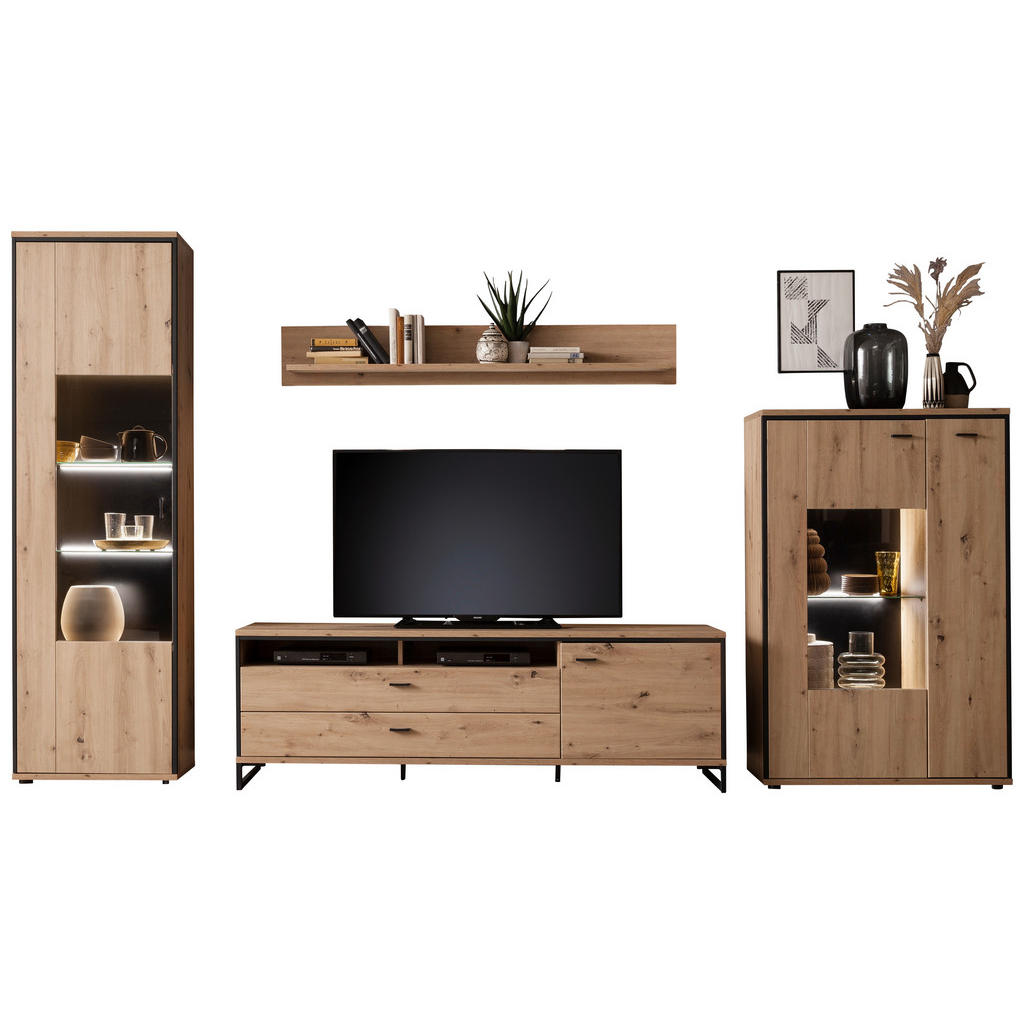 MID.YOU OBÝVACÍ STĚNA, antracitová, barvy dubu