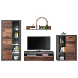 MID.YOU OBÝVACÍ STĚNA barvy dubu, tmavě šedá