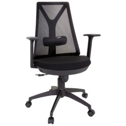 MID.YOU OTOČNÁ ŽIDLE, plochá tkanina, síťovina, černá