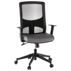 MID.YOU OTOČNÁ ŽIDLE, síťovina, plochá tkanina, šedá, černá