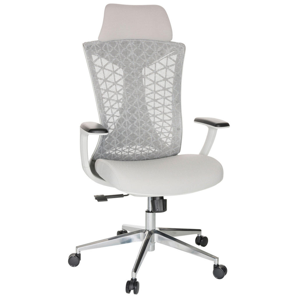 MID.YOU OTOČNÁ ŽIDLE, síťovina, plochá tkanina, světle šedá