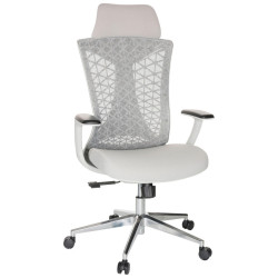 MID.YOU OTOČNÁ ŽIDLE, síťovina, plochá tkanina, světle šedá