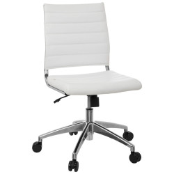 MID.YOU OTOČNÁ ŽIDLE, vzhled kůže, bílá, barvy chromu