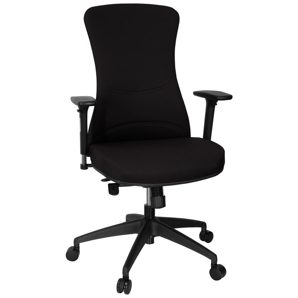 MID.YOU OTOČNÁ ŽIDLE, plochá tkanina, černá