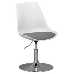 MID.YOU OTOČNÁ ŽIDLE PRO MLÁDEŽ, tkaná látka, šedá, bílá