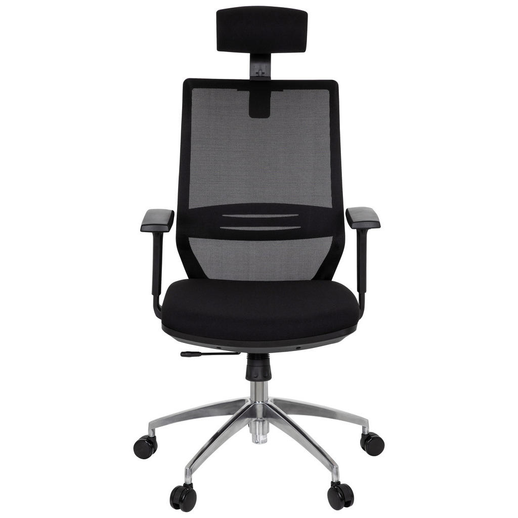 MID.YOU OTOČNÁ ŽIDLE, síťovina, plochá tkanina, černá