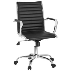 MID.YOU OTOČNÁ ŽIDLE, vzhled kůže, černá