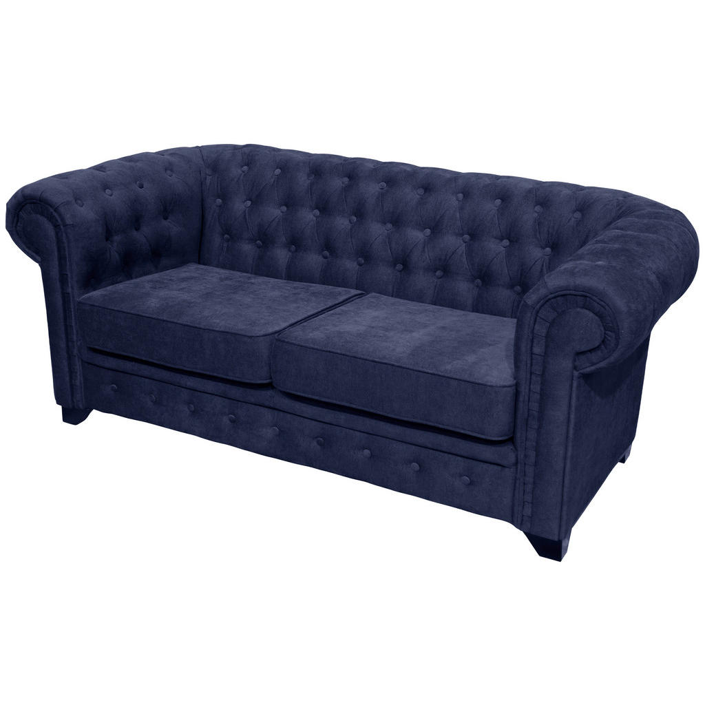 MID.YOU POHOVKA CHESTERFIELD, dřevo, textil, kompozitní dřevo, modrá