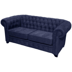 MID.YOU POHOVKA CHESTERFIELD, dřevo, textil, kompozitní dřevo, modrá