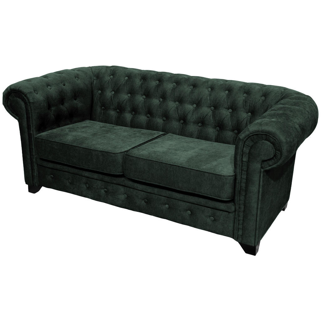 MID.YOU POHOVKA CHESTERFIELD, dřevo, textil, kompozitní dřevo, tmavě zelená