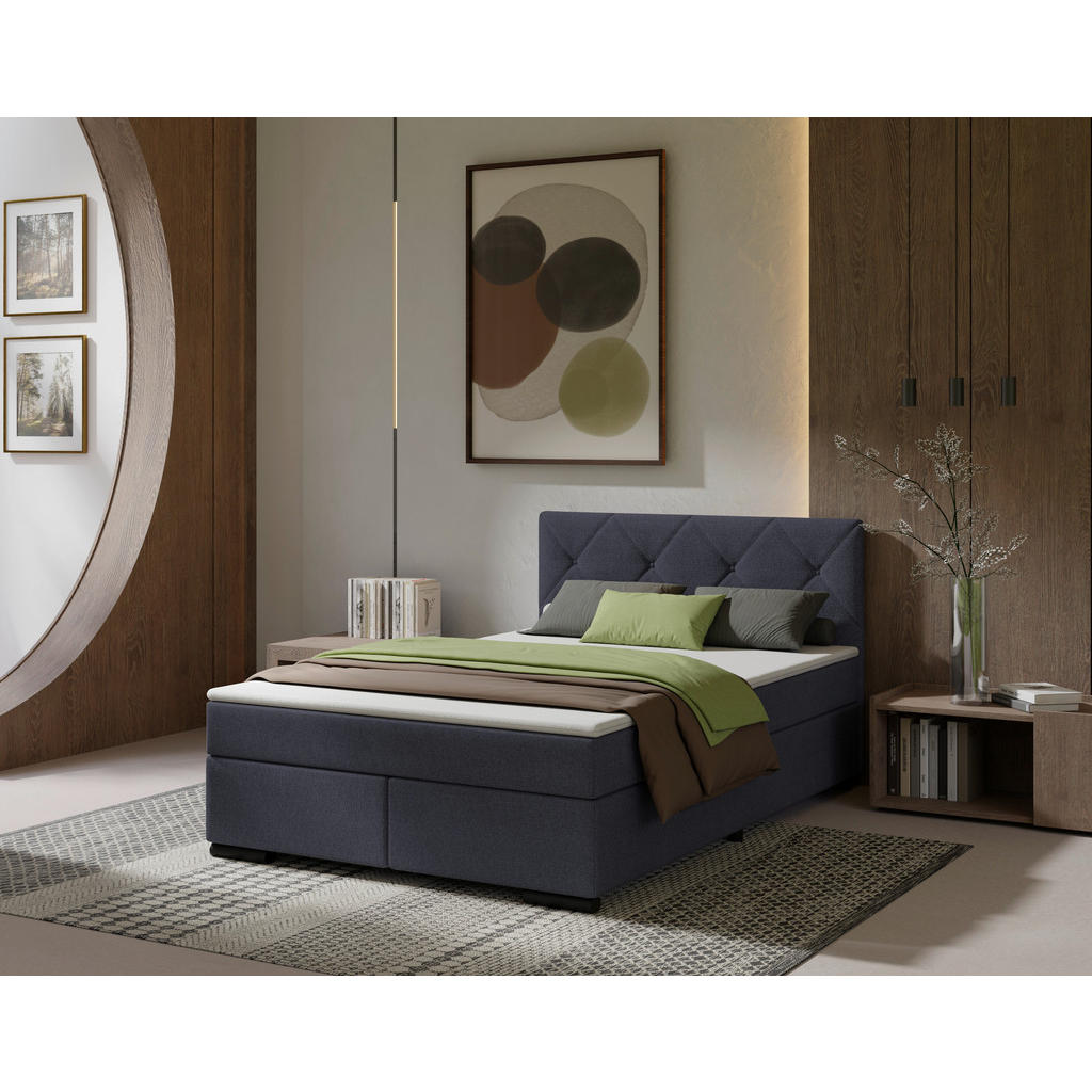 MID.YOU POSTEL BOXSPRING, 140/200 cm, antracitová