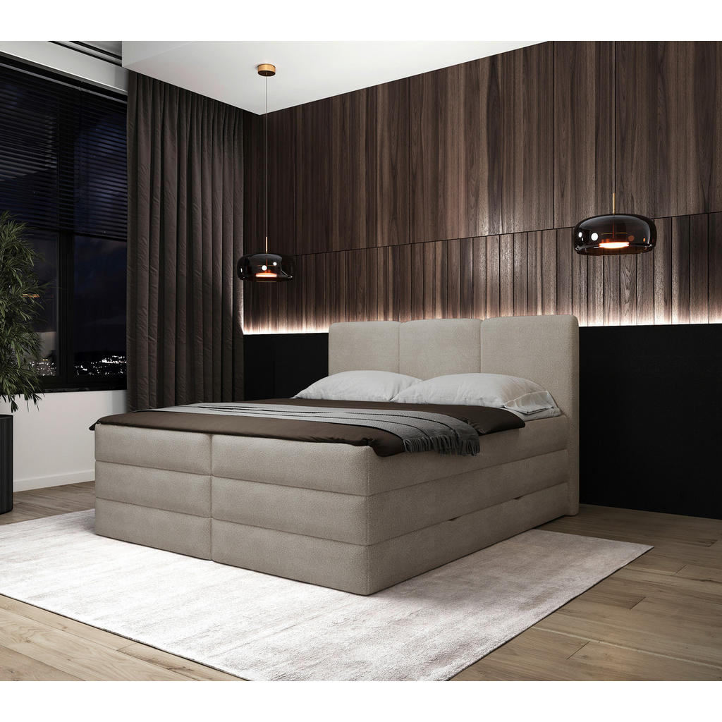 MID.YOU POSTEL BOXSPRING, 180/200 cm, krémová