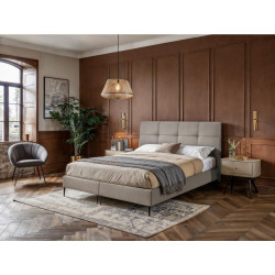 MID.YOU POSTEL BOXSPRING, 180/200 cm, šedá