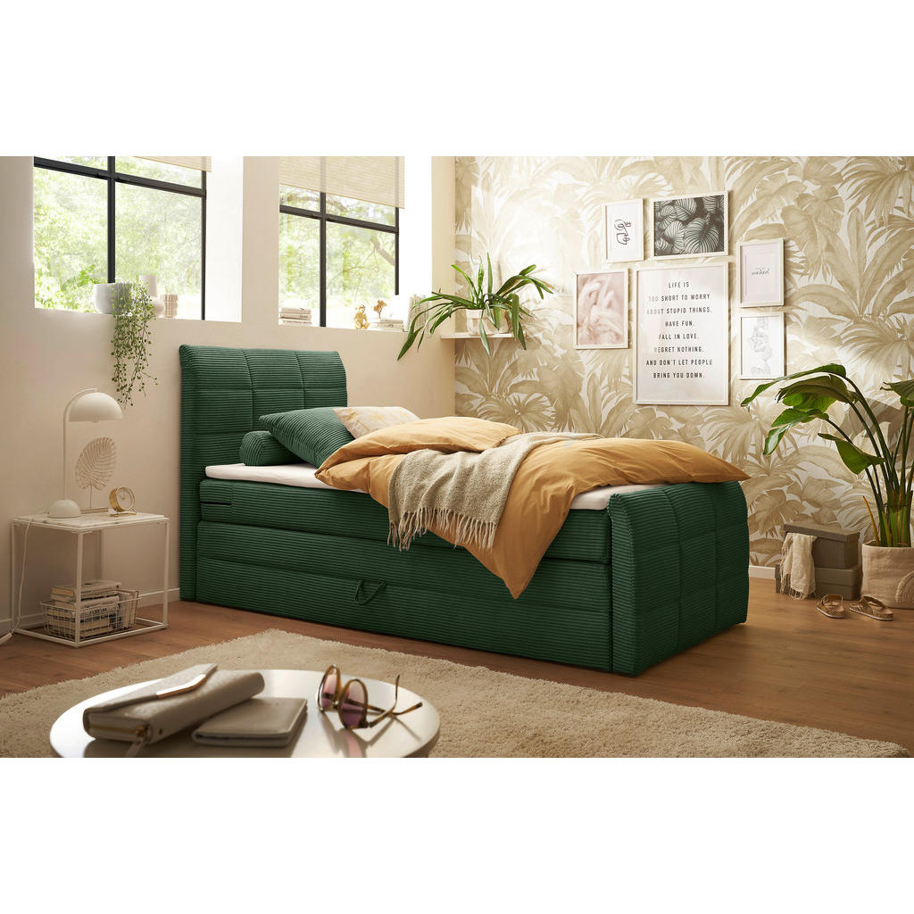 MID.YOU POSTEL BOXSPRING, 100/200 cm, zelená