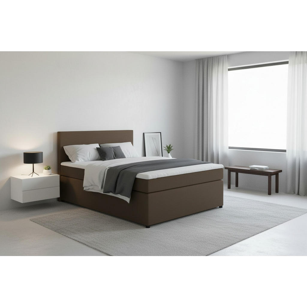 MID.YOU POSTEL BOXSPRING, 140/200 cm, hnědá