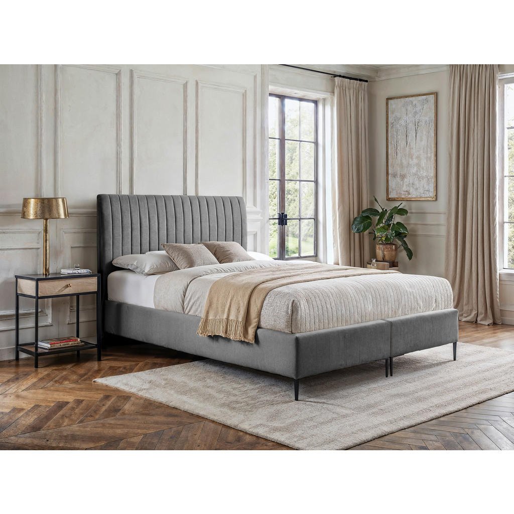 MID.YOU POSTEL BOXSPRING, 140/200 cm, šedá