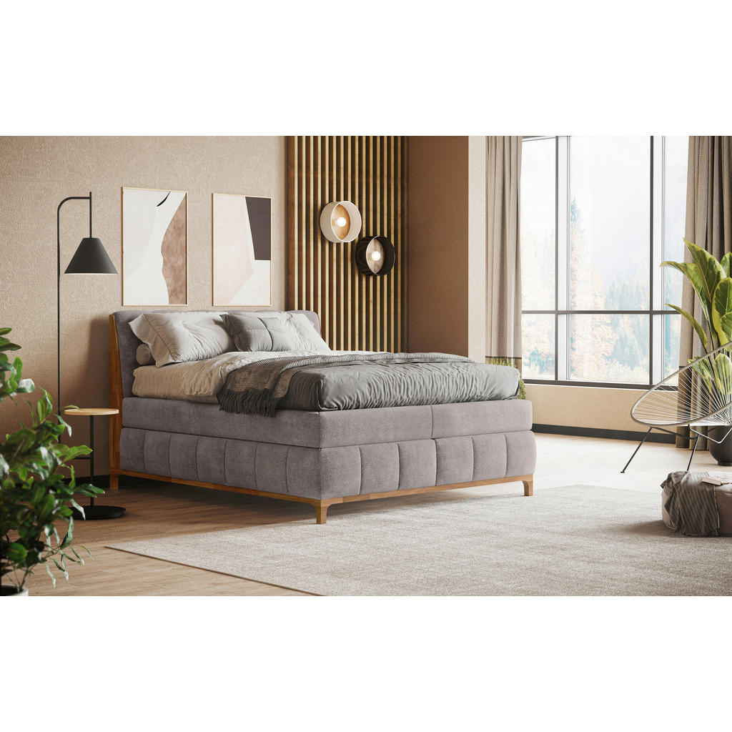 MID.YOU POSTEL BOXSPRING, 160/200 cm, šedohnědá