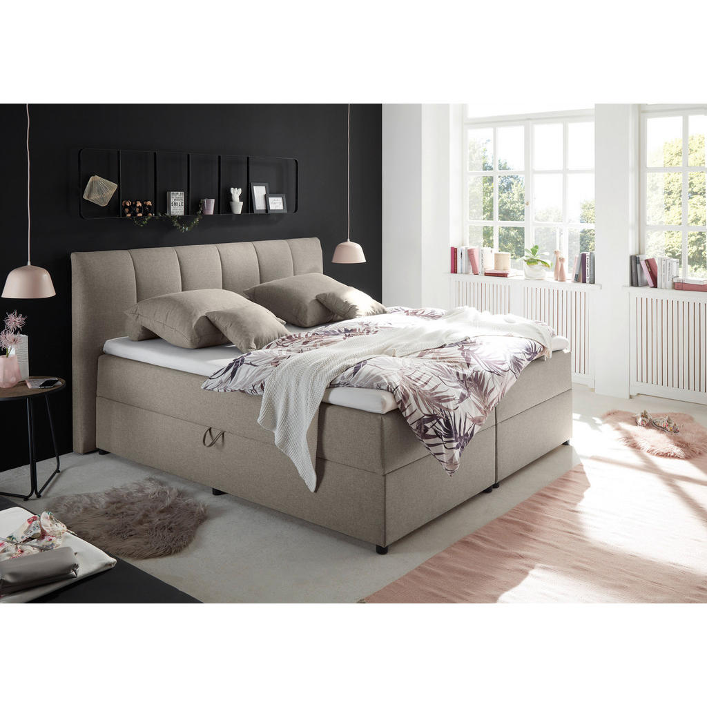 MID.YOU POSTEL BOXSPRING, 180/200 cm, jílová barva