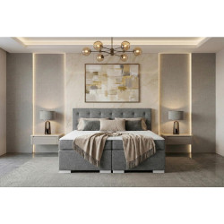 MID.YOU POSTEL BOXSPRING, 180/200 cm, světle šedá
