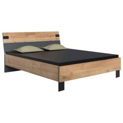 MID.YOU POSTEL S NOČNÍMI STOLKY, 180/200 cm, barvy grafitu, barvy dubu