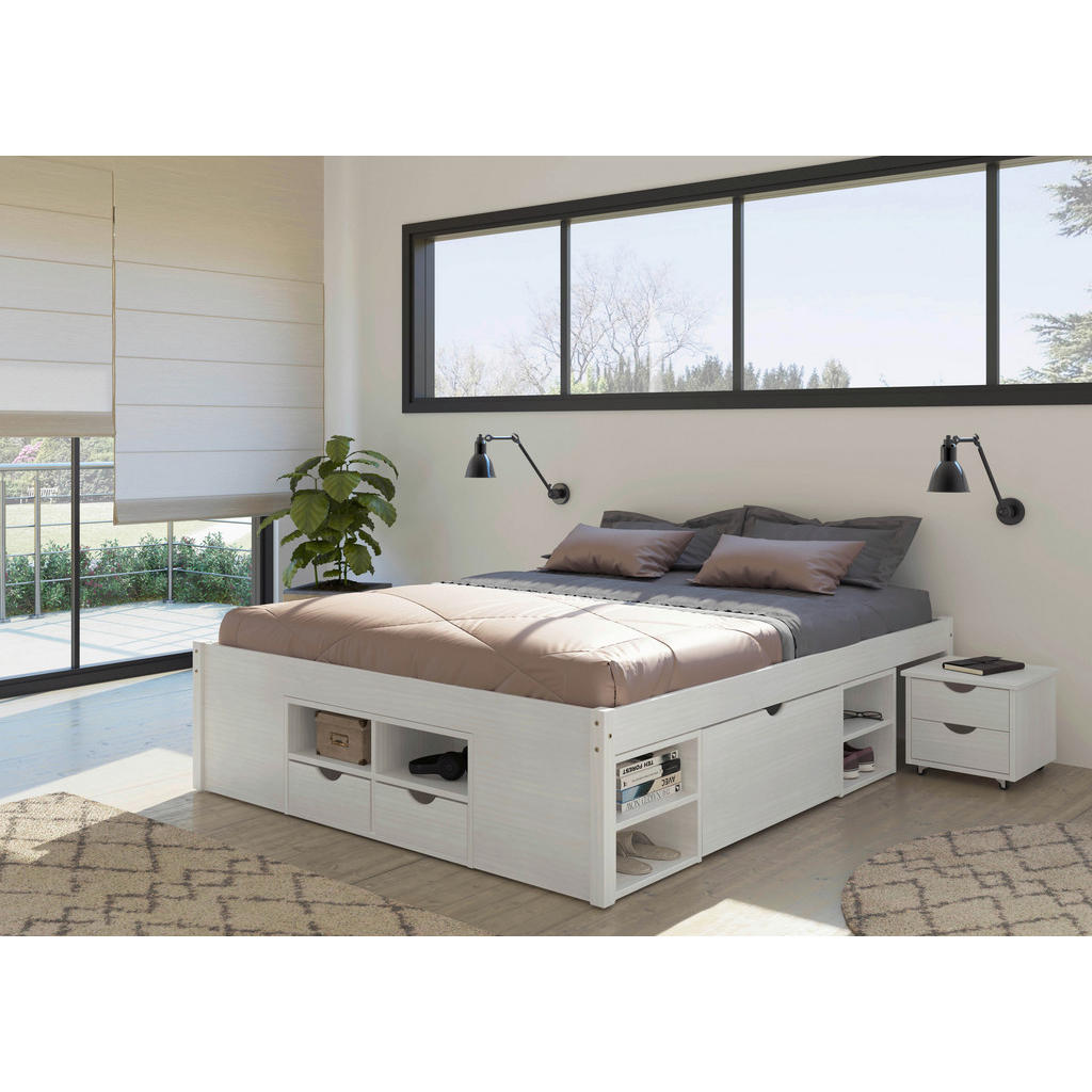 MID.YOU POSTEL S ÚLOŽNÝM PROSTOREM, 160/200 cm, bílá