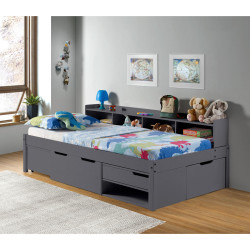 MID.YOU POSTEL S ÚLOŽNÝM PROSTOREM, 90/200 cm, antracitová