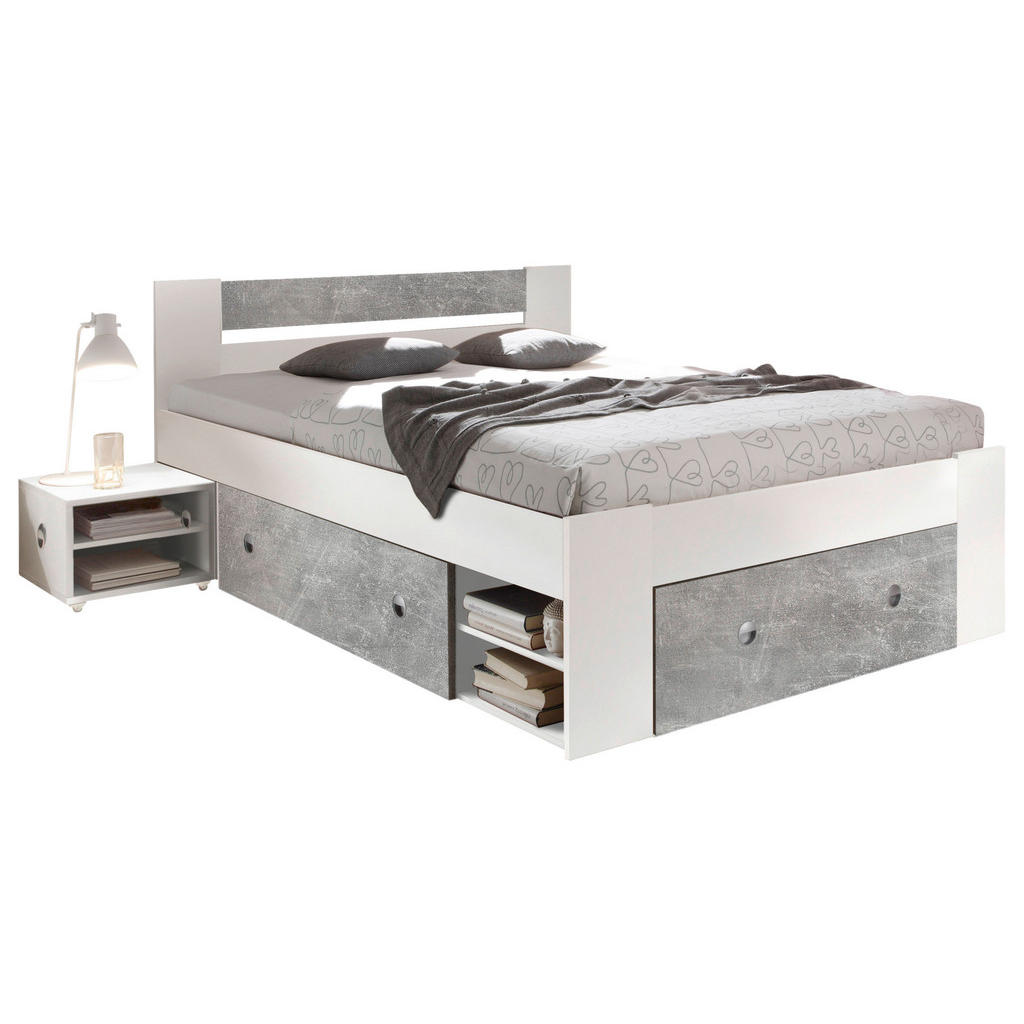 MID.YOU POSTELOVÁ SESTAVA, 140/200 cm, šedá, bílá