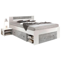 MID.YOU POSTELOVÁ SESTAVA, 140/200 cm, šedá, bílá