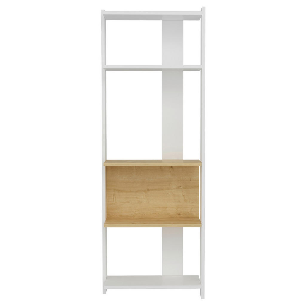 MID.YOU REGÁL, bílá, barvy dubu, 58,6/165/26,8 cm