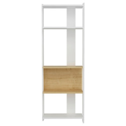 MID.YOU REGÁL, bílá, barvy dubu, 58,6/165/26,8 cm