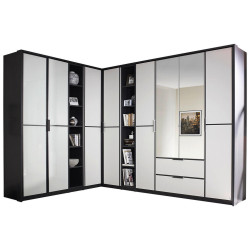 MID.YOU ROHOVÁ ŠATNÍ SKŘÍŇ SE ZRCADLEM, šedá, bílá,