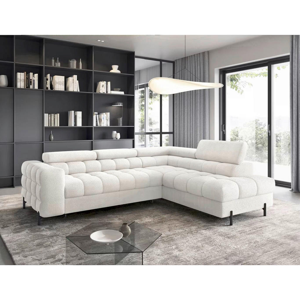 MID.YOU ROHOVÁ SEDAČKA, textil, bílá