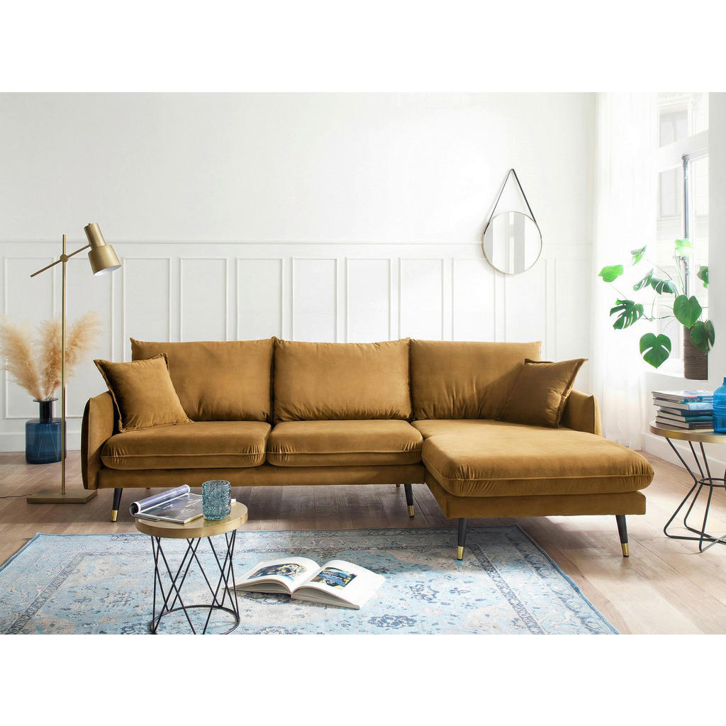 MID.YOU ROHOVÁ SEDAČKA, textil, hořčicově žlutá