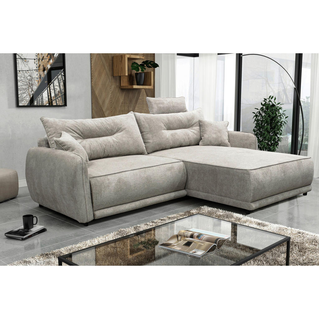 MID.YOU ROHOVÁ SEDAČKA, textil, šedavě hnědá