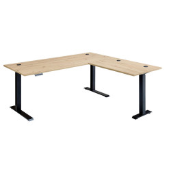 MID.YOU ROHOVÝ PSACÍ STŮL, černá, dub artisan, 185/177/72 cm