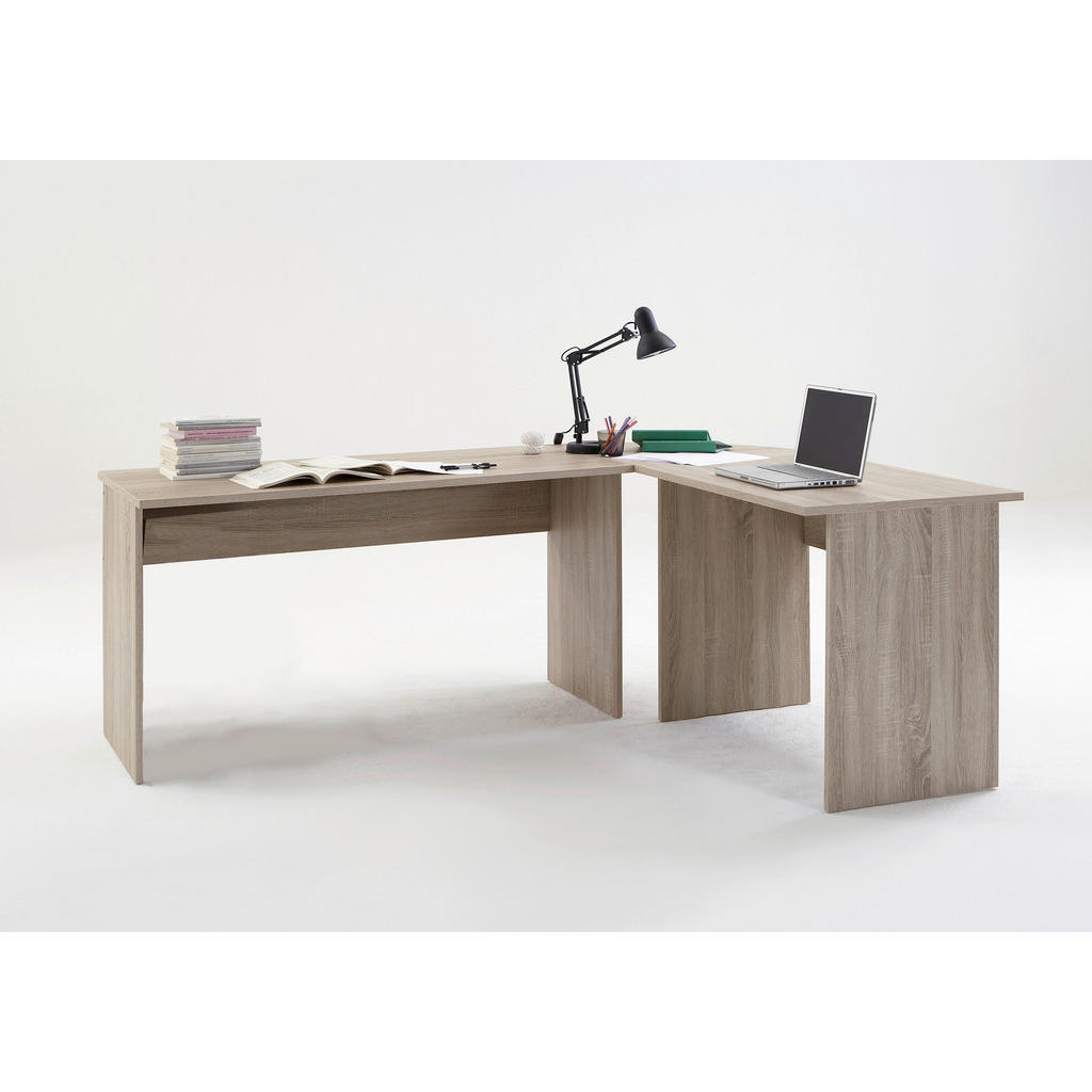 MID.YOU ROHOVÝ PSACÍ STŮL, barvy dubu, 205/155/76 cm