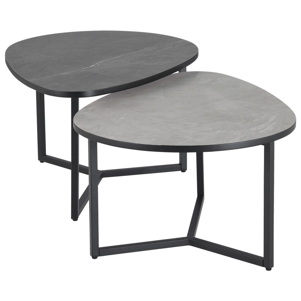 MID.YOU SADA KONFERENČNÍCH STOLKŮ, světle šedá, tmavě šedá, kov, kompozitní dřevo, 83/40/36,5/59 cm