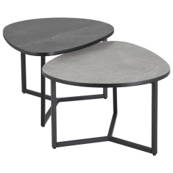 MID.YOU SADA KONFERENČNÍCH STOLKŮ, světle šedá, tmavě šedá, kov, kompozitní dřevo, 83/40/36,5/59 cm