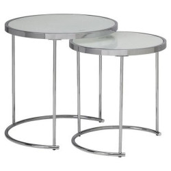 MID.YOU SADA ODKLÁDACÍCH STOLKŮ, bílá, barvy chromu