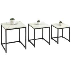 MID.YOU SADA ODKLÁDACÍCH STOLKŮ, černá, bílá