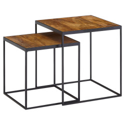 MID.YOU SADA ODKLÁDACÍCH STOLKŮ, mangové dřevo, hnědá