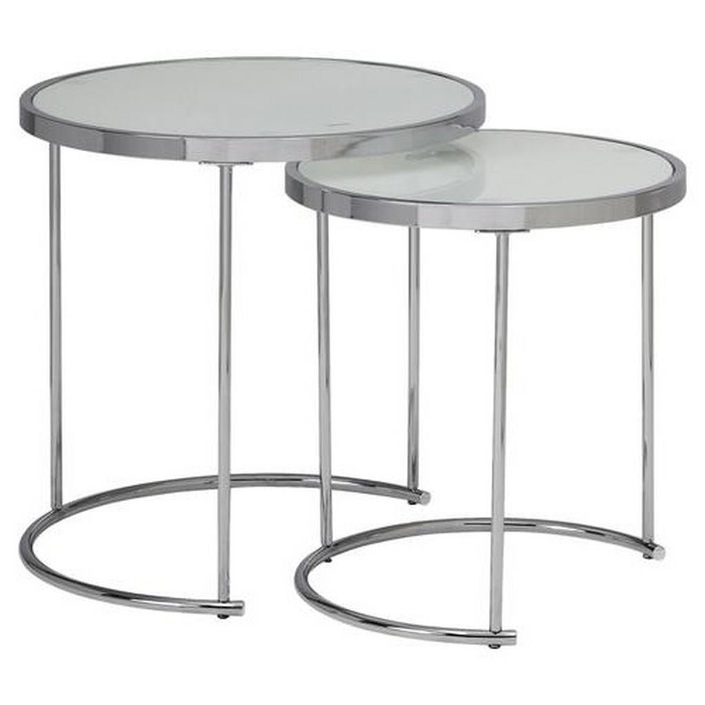 MID.YOU SADA ODKLÁDACÍCH STOLKŮ, bílá, barvy chromu