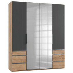 MID.YOU ŠATNÍ SKŘÍŇ S OTOČNÝMI DVEŘMI, barvy grafitu, barvy dubu, 200/236/58 cm