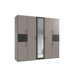 MID.YOU ŠATNÍ SKŘÍŇ S OTOČNÝMI DVEŘMI, barvy grafitu, šedá, Sahara, 225/208/58 cm