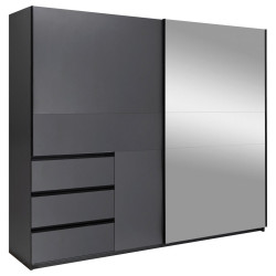 MID.YOU ŠATNÍ SKŘÍŇ S POSUVNÝMI DVEŘM, barvy grafitu, 250/205/61,5 cm