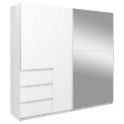 MID.YOU ŠATNÍ SKŘÍŇ S POSUVNÝMI DVEŘM, bílá, 215/205/61,5 cm