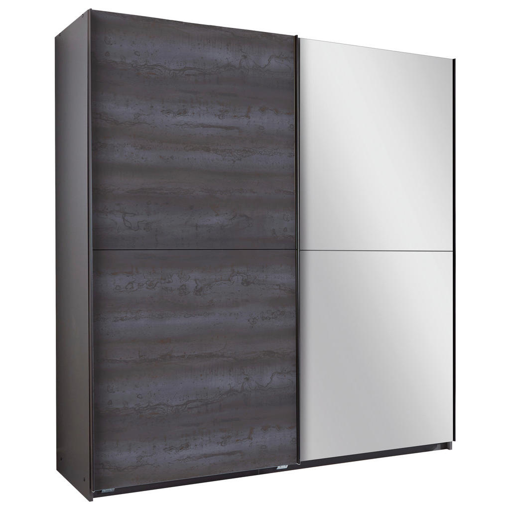 MID.YOU ŠATNÍ SKŘÍŇ SE ZRCADLEM, barvy grafitu, tmavě šedá, 180/198/64 cm