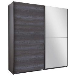 MID.YOU ŠATNÍ SKŘÍŇ SE ZRCADLEM, barvy grafitu, tmavě šedá, 180/198/64 cm